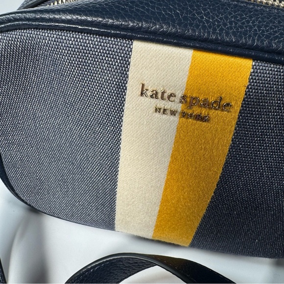 Kate Spade Astrid Striped Canvas and Leather Medium Crossbody Handbag - Picture 4 of 15